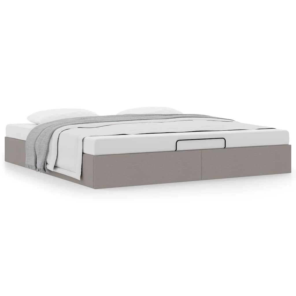 Ottoman-Bett ohne Matratze Taupe 200x200 cm Stoff