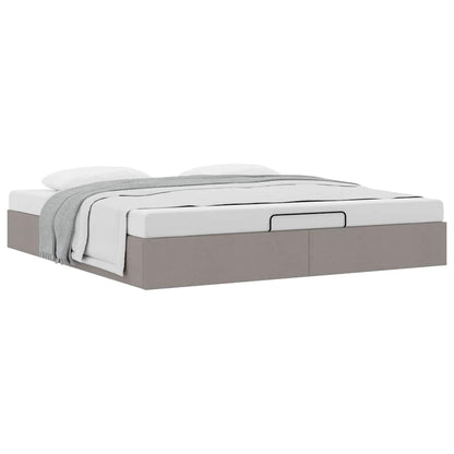 Ottoman-Bett ohne Matratze Taupe 200x200 cm Stoff