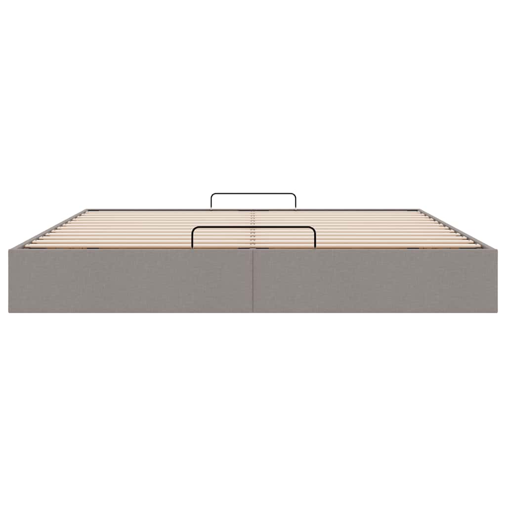 Ottoman-Bett ohne Matratze Taupe 200x200 cm Stoff