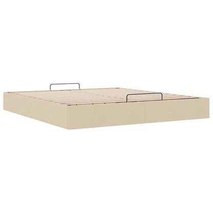 Ottoman-Bett ohne Matratze Creme 200x200 cm Stoff