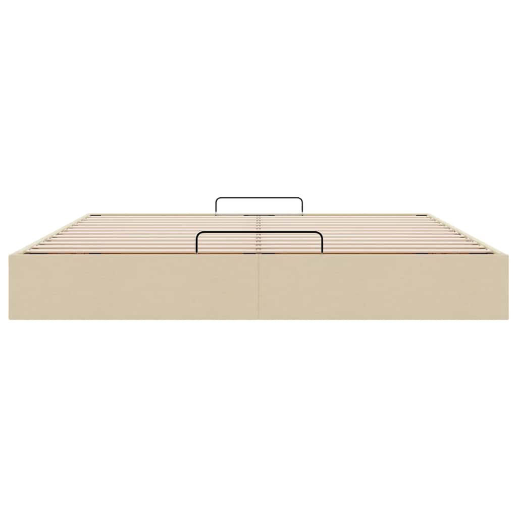 Ottoman-Bett ohne Matratze Creme 200x200 cm Stoff