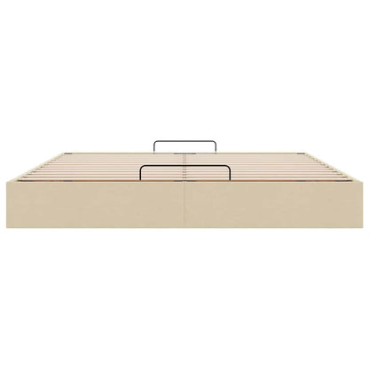 Ottoman-Bett ohne Matratze Creme 200x200 cm Stoff