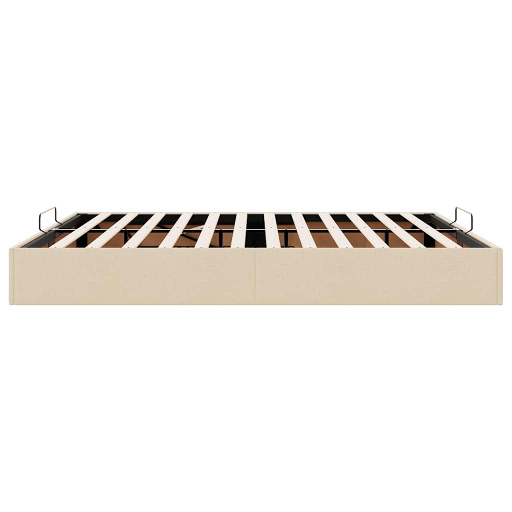 Ottoman-Bett ohne Matratze Creme 200x200 cm Stoff