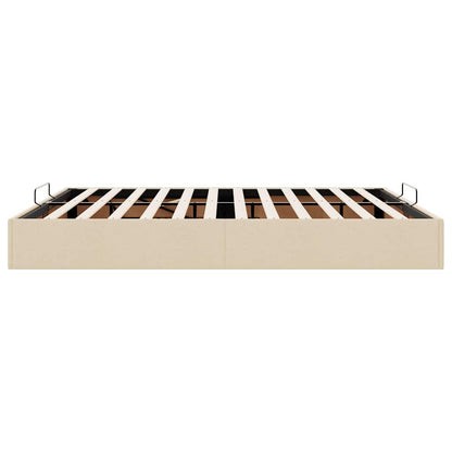 Ottoman-Bett ohne Matratze Creme 200x200 cm Stoff
