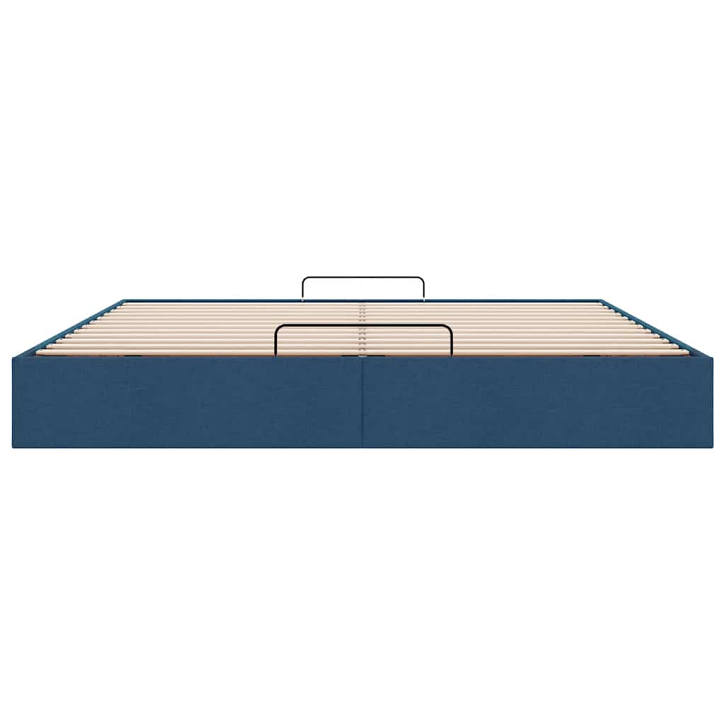 Ottoman-Bett ohne Matratze Blau 200x200 cm Stoff