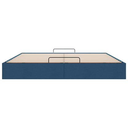 Ottoman-Bett ohne Matratze Blau 200x200 cm Stoff