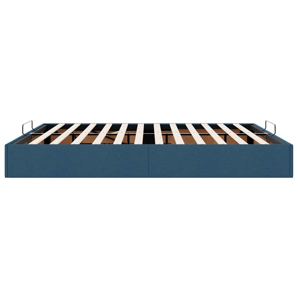 Ottoman-Bett ohne Matratze Blau 200x200 cm Stoff