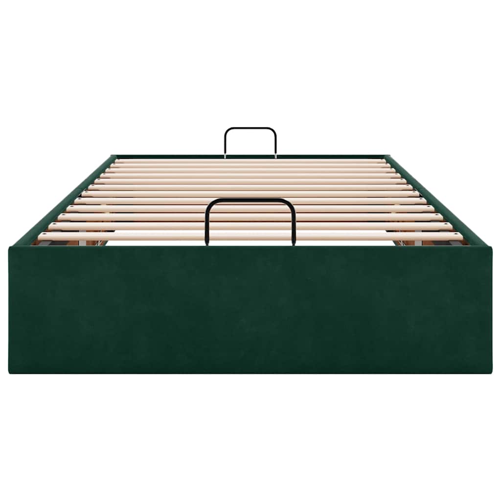 Ottoman-Bett ohne Matratze Dunkelgrün 80x200 cm Samt