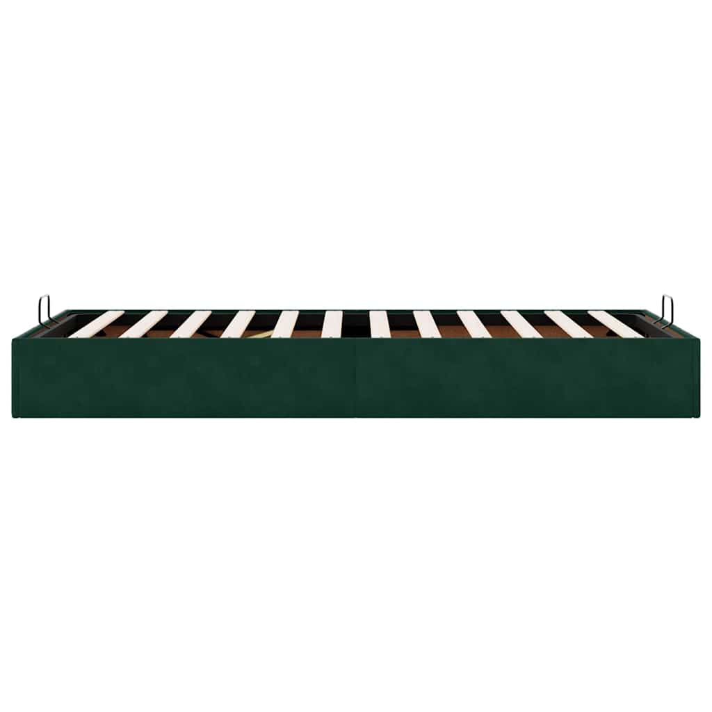 Ottoman-Bett ohne Matratze Dunkelgrün 80x200 cm Samt