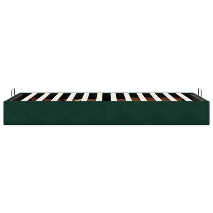 Ottoman-Bett ohne Matratze Dunkelgrün 80x200 cm Samt