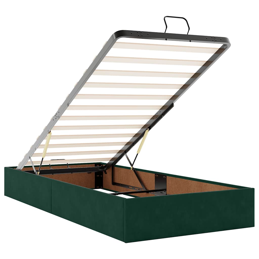 Ottoman-Bett ohne Matratze Dunkelgrün 80x200 cm Samt