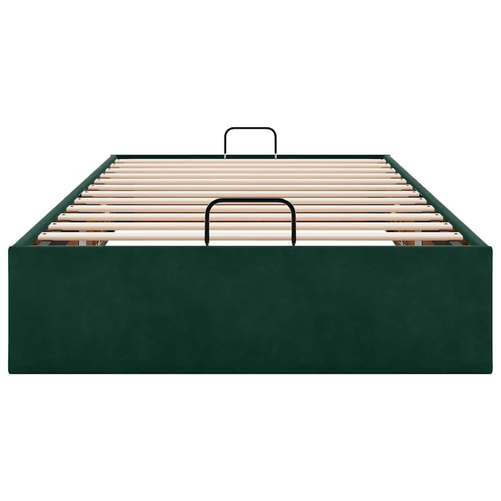 Ottoman-Bett ohne Matratze Dunkelgrün 90x190 cm Samt
