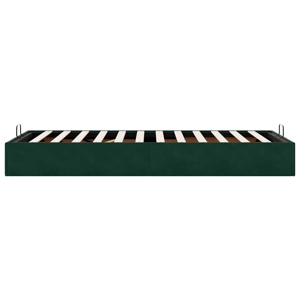 Ottoman-Bett ohne Matratze Dunkelgrün 90x190 cm Samt