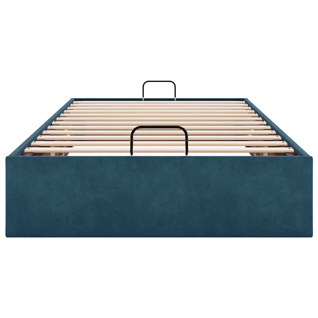 Ottoman-Bett ohne Matratze Dunkelblau 90x190 cm Samt
