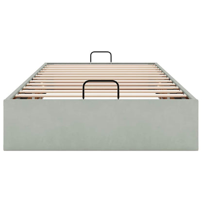 Ottoman-Bett ohne Matratze Hellgrau 90x200 cm Samt