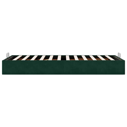 Ottoman-Bett ohne Matratze Dunkelgrün 90x200 cm Samt