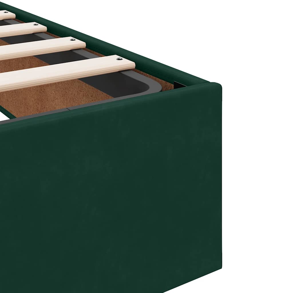 Ottoman-Bett ohne Matratze Dunkelgrün 90x200 cm Samt