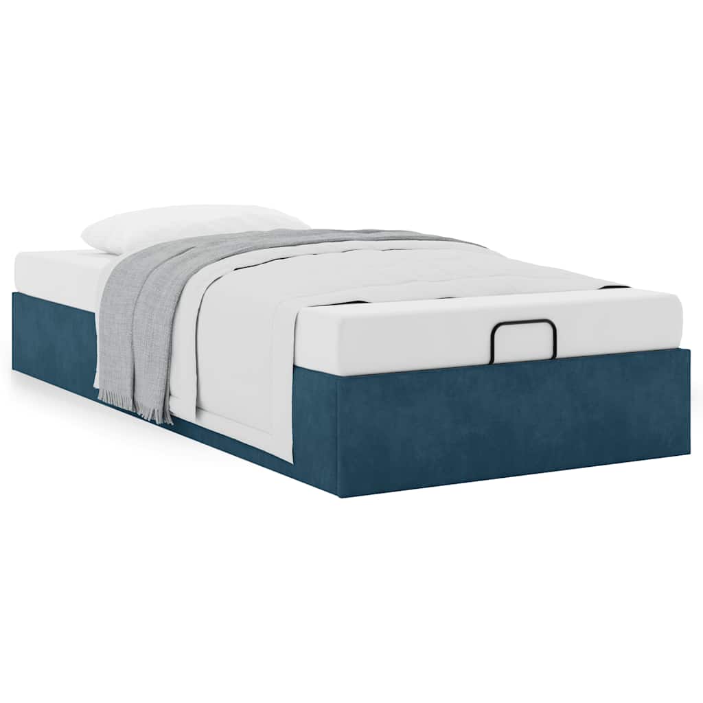 Ottoman-Bett ohne Matratze Dunkelblau 90x200 cm Samt