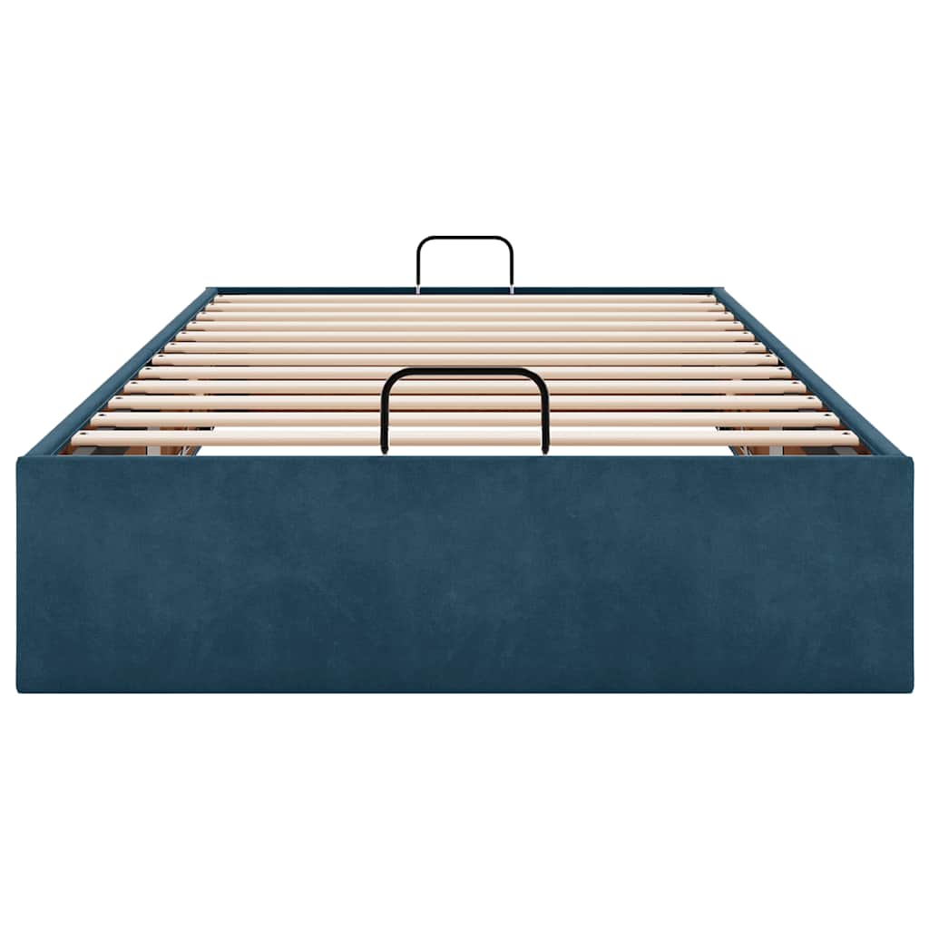 Ottoman-Bett ohne Matratze Dunkelblau 90x200 cm Samt