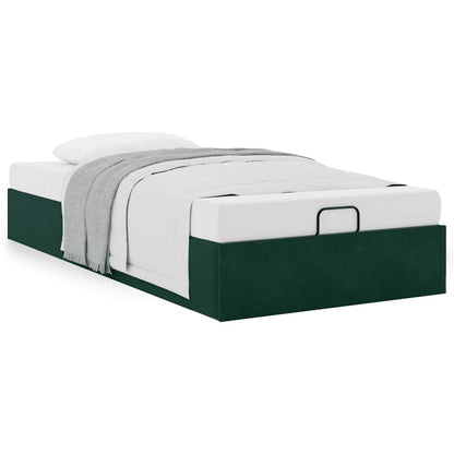 Ottoman-Bett ohne Matratze Dunkelgrün 100x200 cm Samt