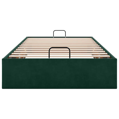Ottoman-Bett ohne Matratze Dunkelgrün 100x200 cm Samt