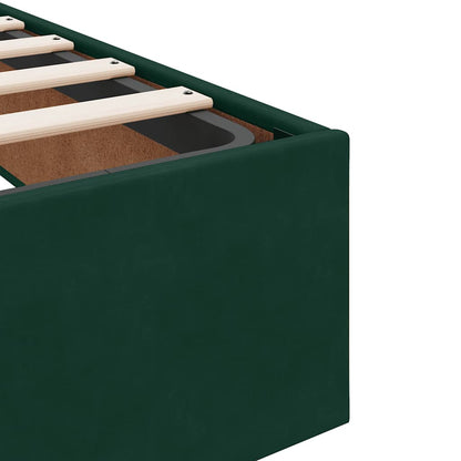 Ottoman-Bett ohne Matratze Dunkelgrün 100x200 cm Samt