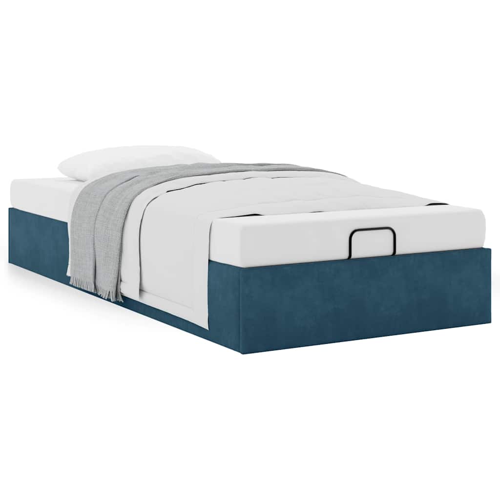 Ottoman-Bett ohne Matratze Dunkelblau 100x200 cm Samt