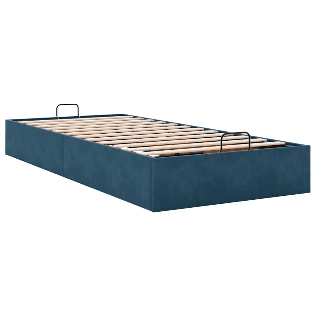 Ottoman-Bett ohne Matratze Dunkelblau 100x200 cm Samt