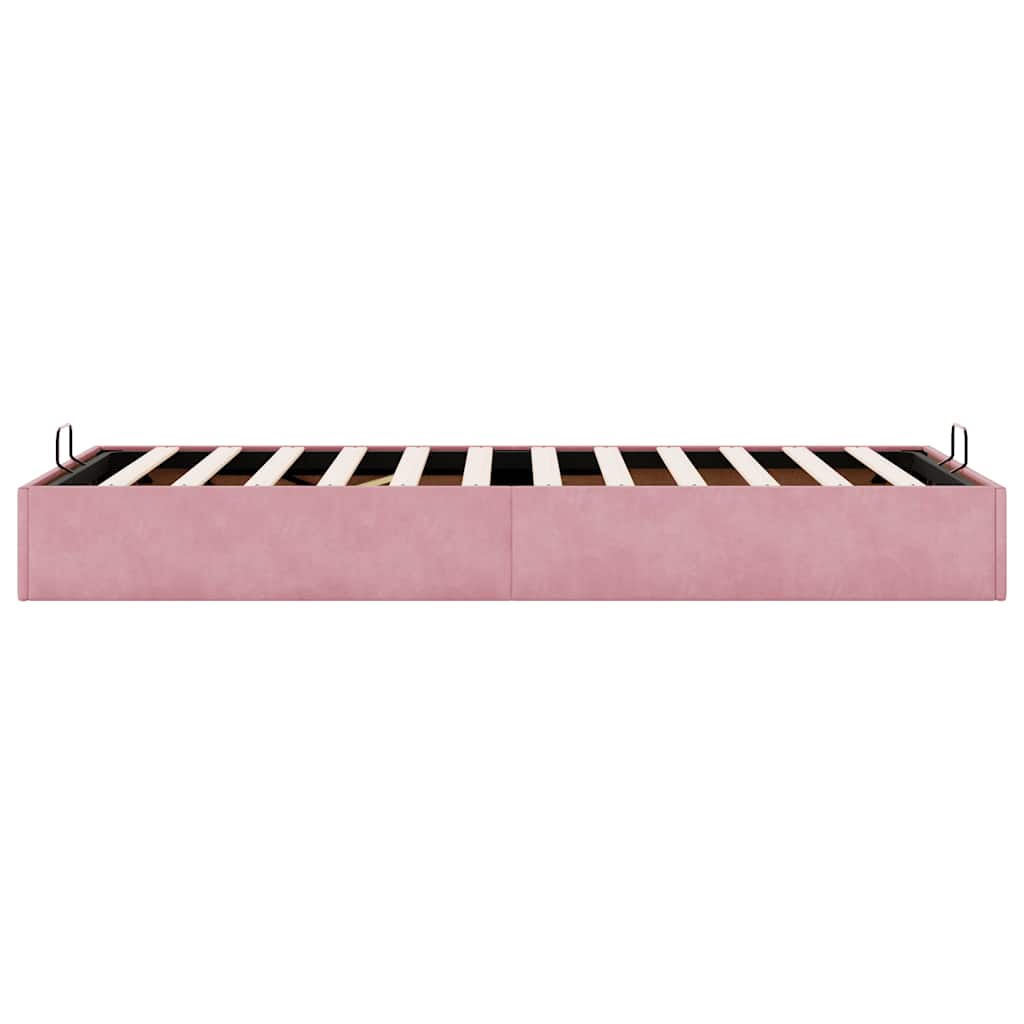 Ottoman-Bett ohne Matratze Rosa 100x200 cm Samt