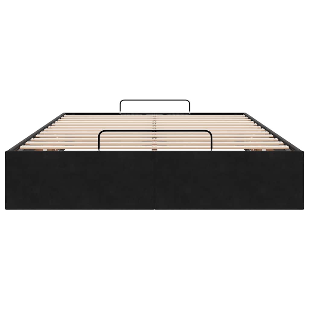 Ottoman-Bett ohne Matratze Schwarz 120x190 cm Samt
