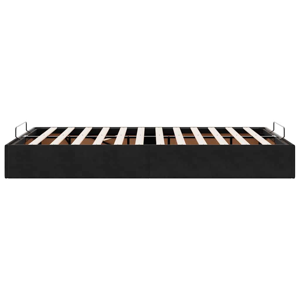 Ottoman-Bett ohne Matratze Schwarz 120x190 cm Samt