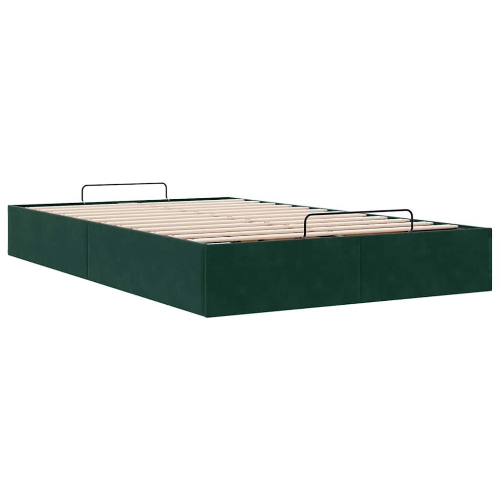 Ottoman-Bett ohne Matratze Dunkelgrün 120x190 cm Samt