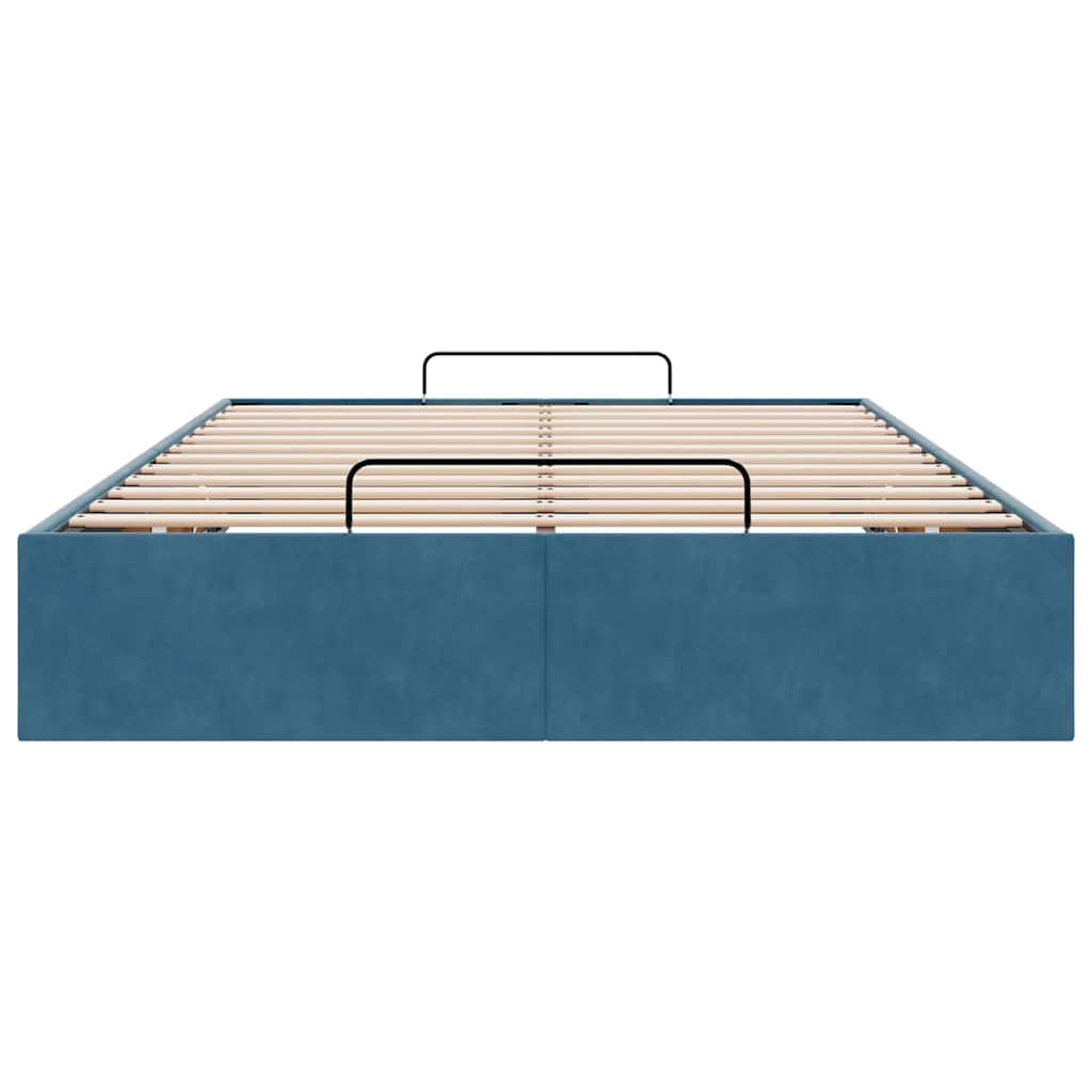Ottoman-Bett ohne Matratze Dunkelblau 120x190 cm Samt