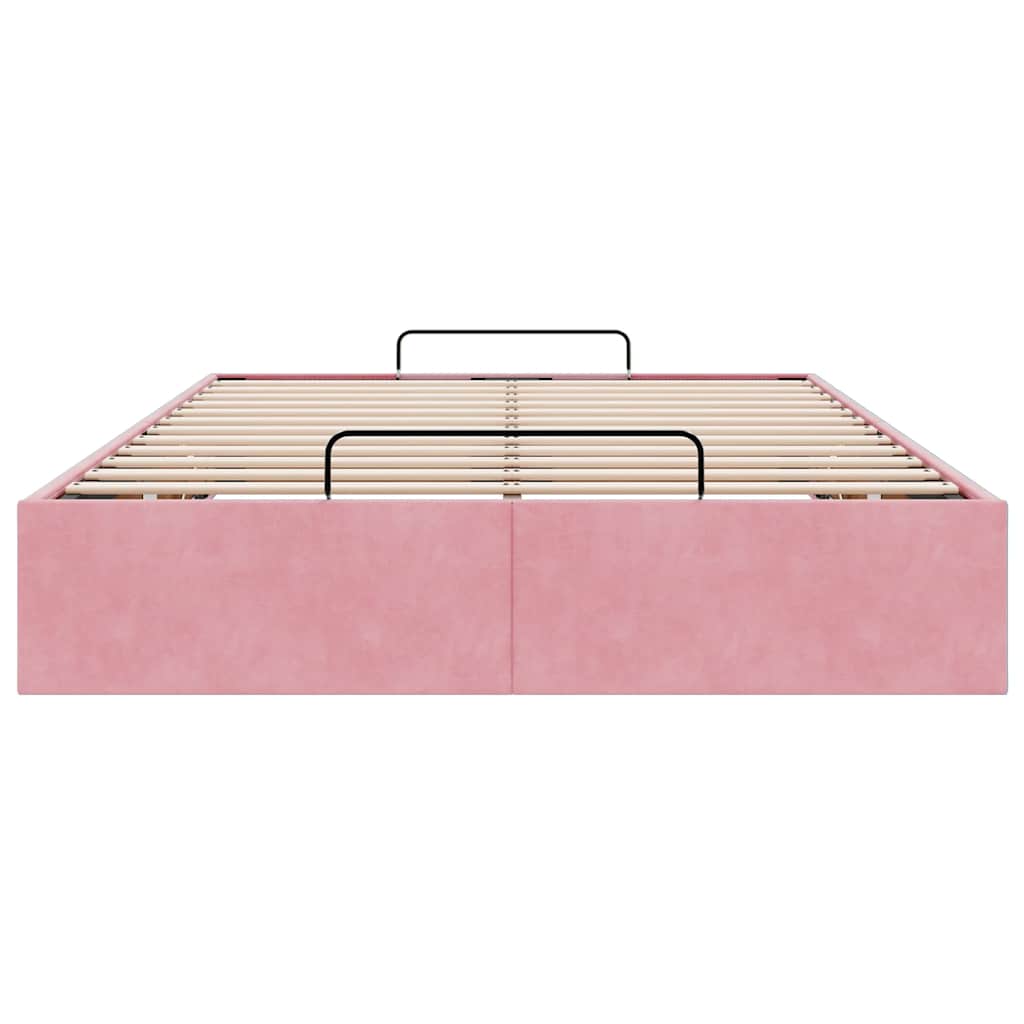 Ottoman-Bett ohne Matratze Rosa 120x190 cm Samt