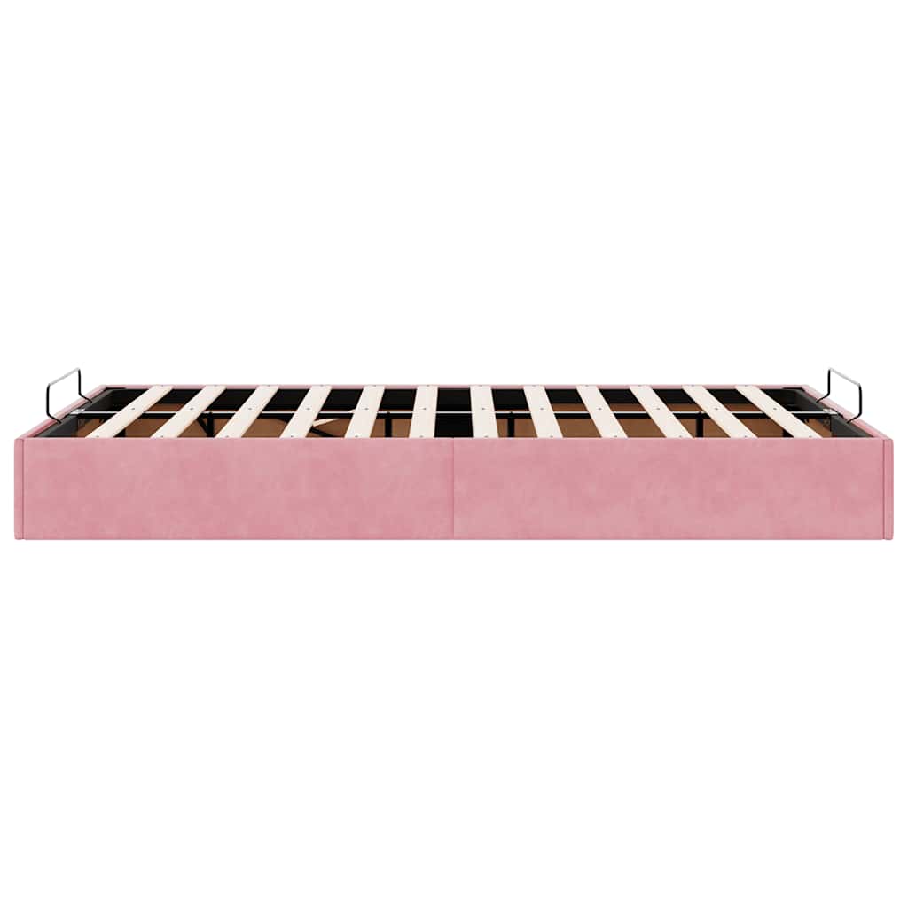 Ottoman-Bett ohne Matratze Rosa 120x190 cm Samt