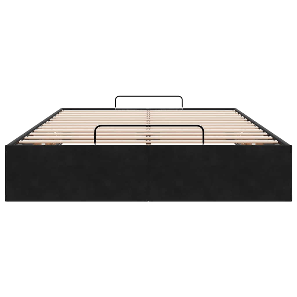 Ottoman-Bett ohne Matratze Schwarz 120x200 cm Samt