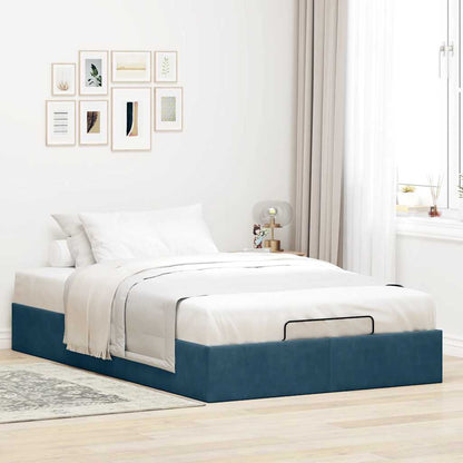 Ottoman-Bett ohne Matratze Dunkelblau 120x200 cm Samt