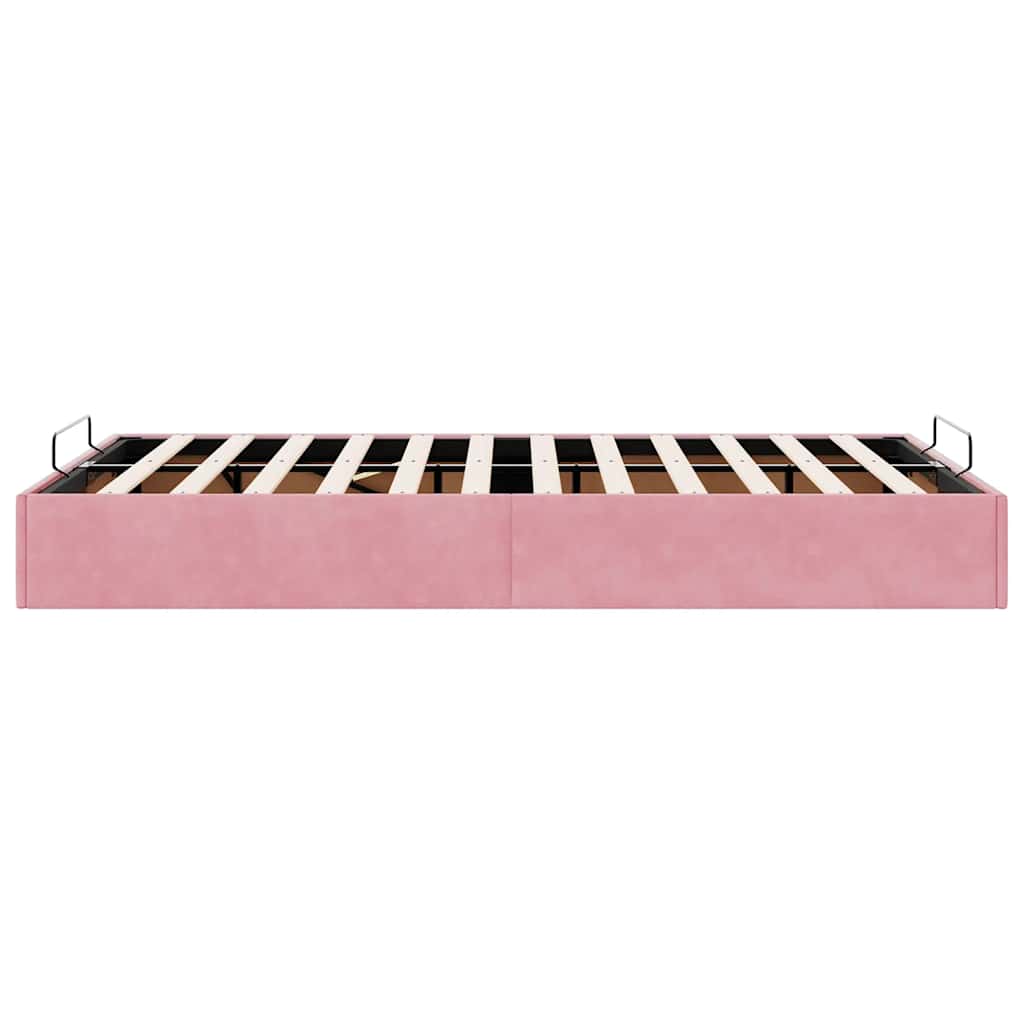 Ottoman-Bett ohne Matratze Rosa 120x200 cm Samt