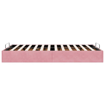 Ottoman-Bett ohne Matratze Rosa 120x200 cm Samt