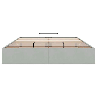Ottoman-Bett ohne Matratze Hellgrau 140x190 cm Samt