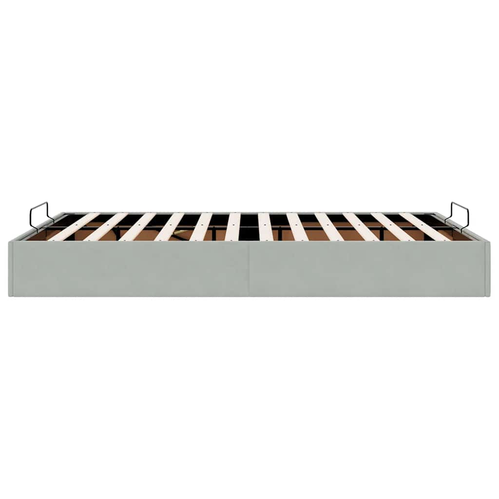 Ottoman-Bett ohne Matratze Hellgrau 140x190 cm Samt