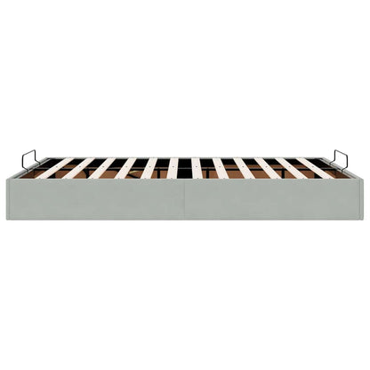 Ottoman-Bett ohne Matratze Hellgrau 140x190 cm Samt
