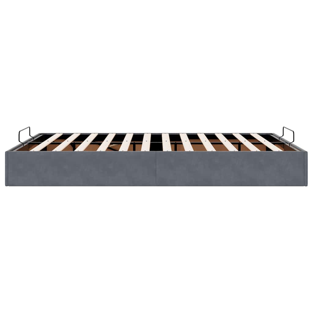 Ottoman-Bett ohne Matratze Dunkelgrau 140x190 cm Samt
