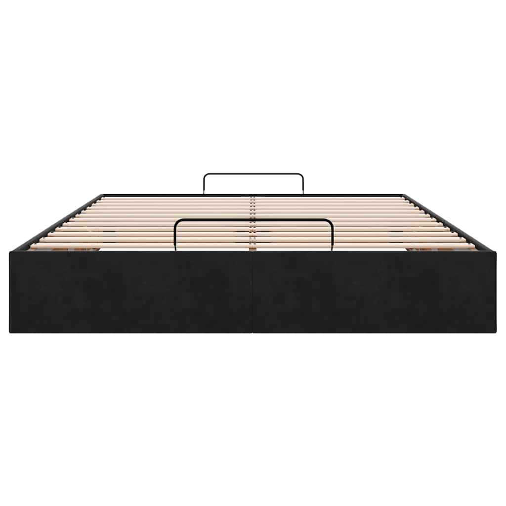 Ottoman-Bett ohne Matratze Schwarz 140x190 cm Samt