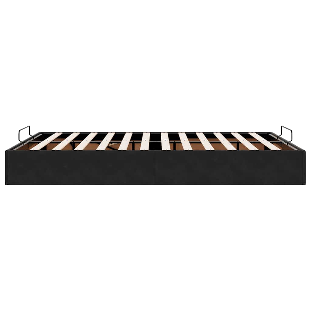 Ottoman-Bett ohne Matratze Schwarz 140x190 cm Samt