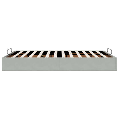 Ottoman-Bett ohne Matratze Hellgrau 140x200 cm Samt