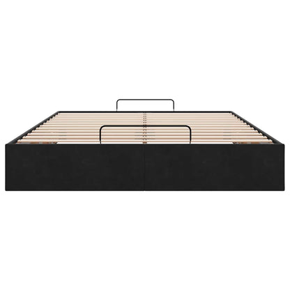 Ottoman-Bett ohne Matratze Schwarz 140x200 cm Samt