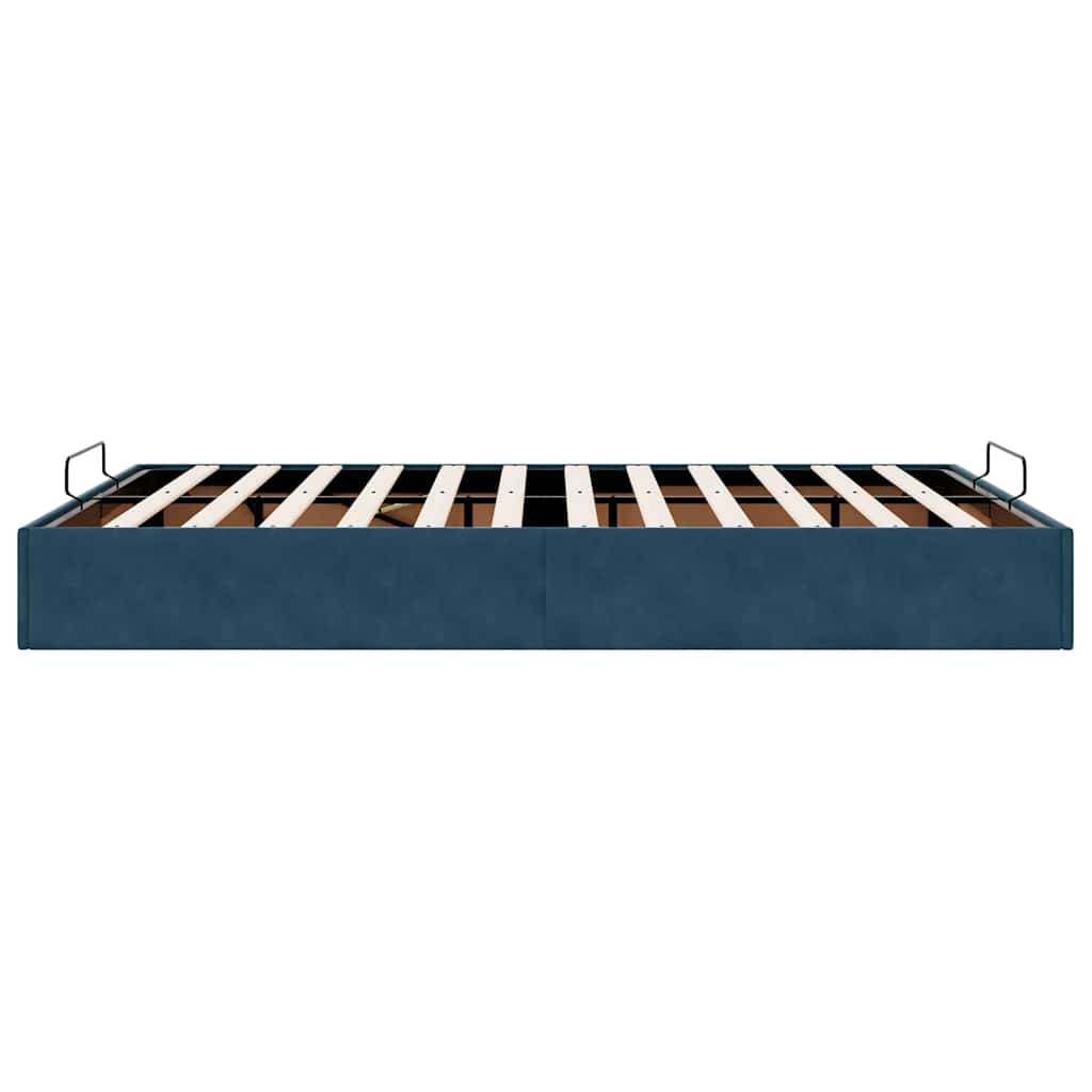 Ottoman-Bett ohne Matratze Dunkelblau 140x200 cm Samt