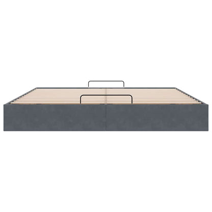 Ottoman-Bett ohne Matratze Dunkelgrau 160x200 cm Samt