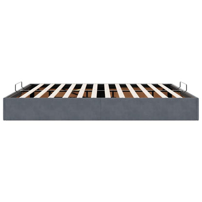 Ottoman-Bett ohne Matratze Dunkelgrau 160x200 cm Samt